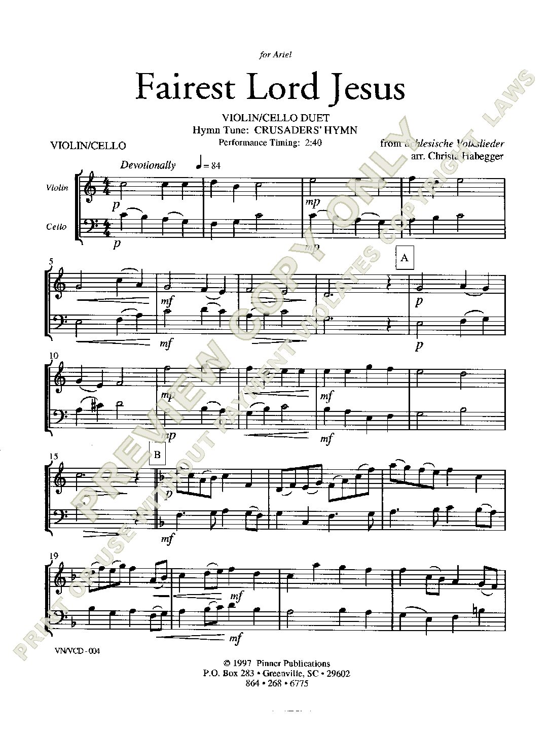 Fairest Lord Jesus (Easy) - [VN/VCD-004]